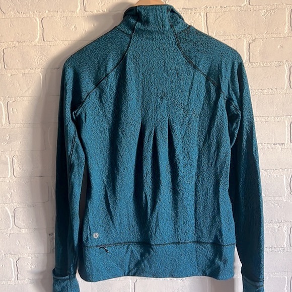 Lululemon Rush Hour 1/2 Zip Jacquard Blue/Black Sz.6 - Picture 7 of 12